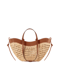 WOMEN'S SCULPTURED RAFFIA MINI SUMMER TOTE BAG