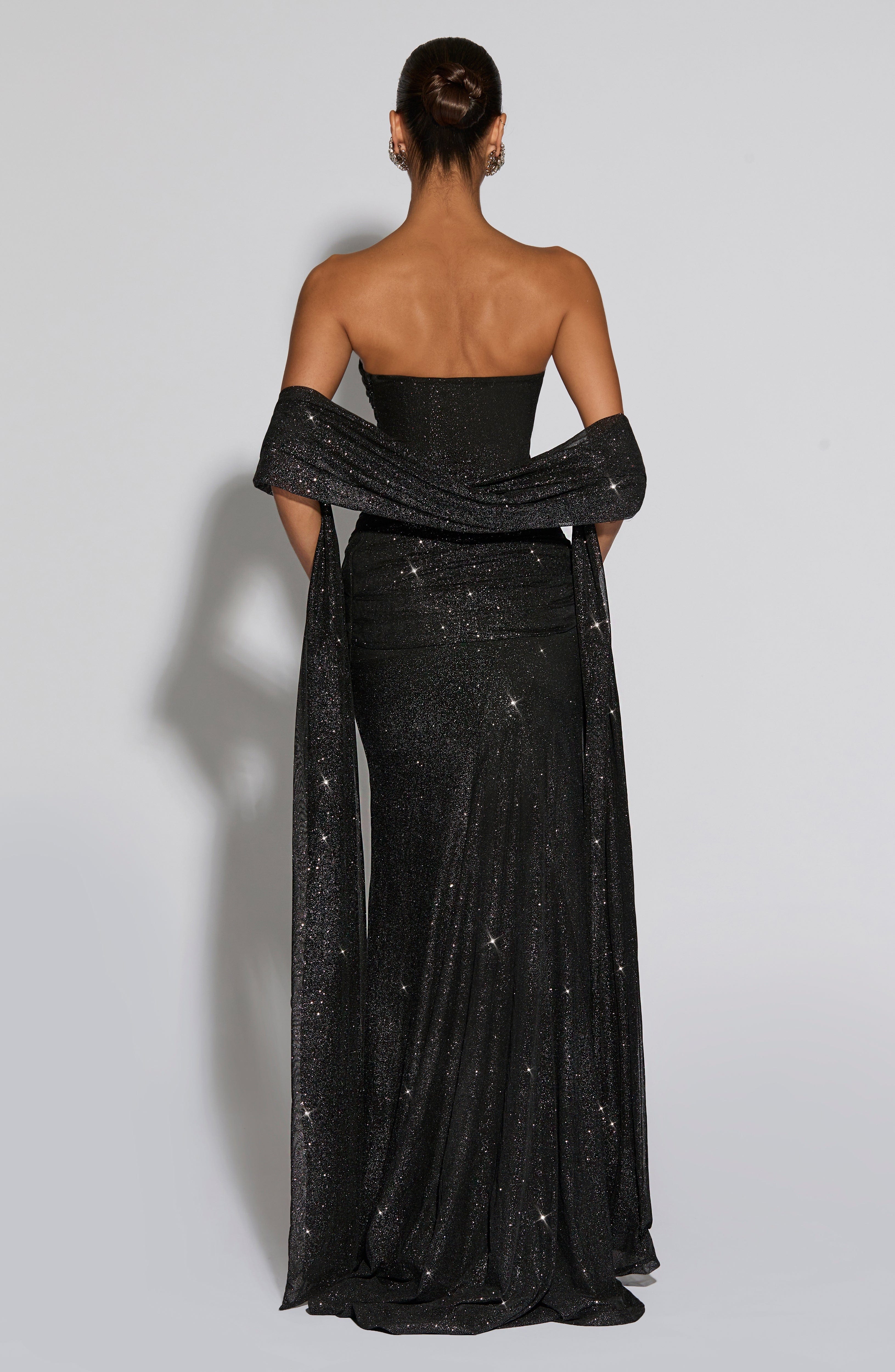 Paula Black Sparkle Maxi Dress