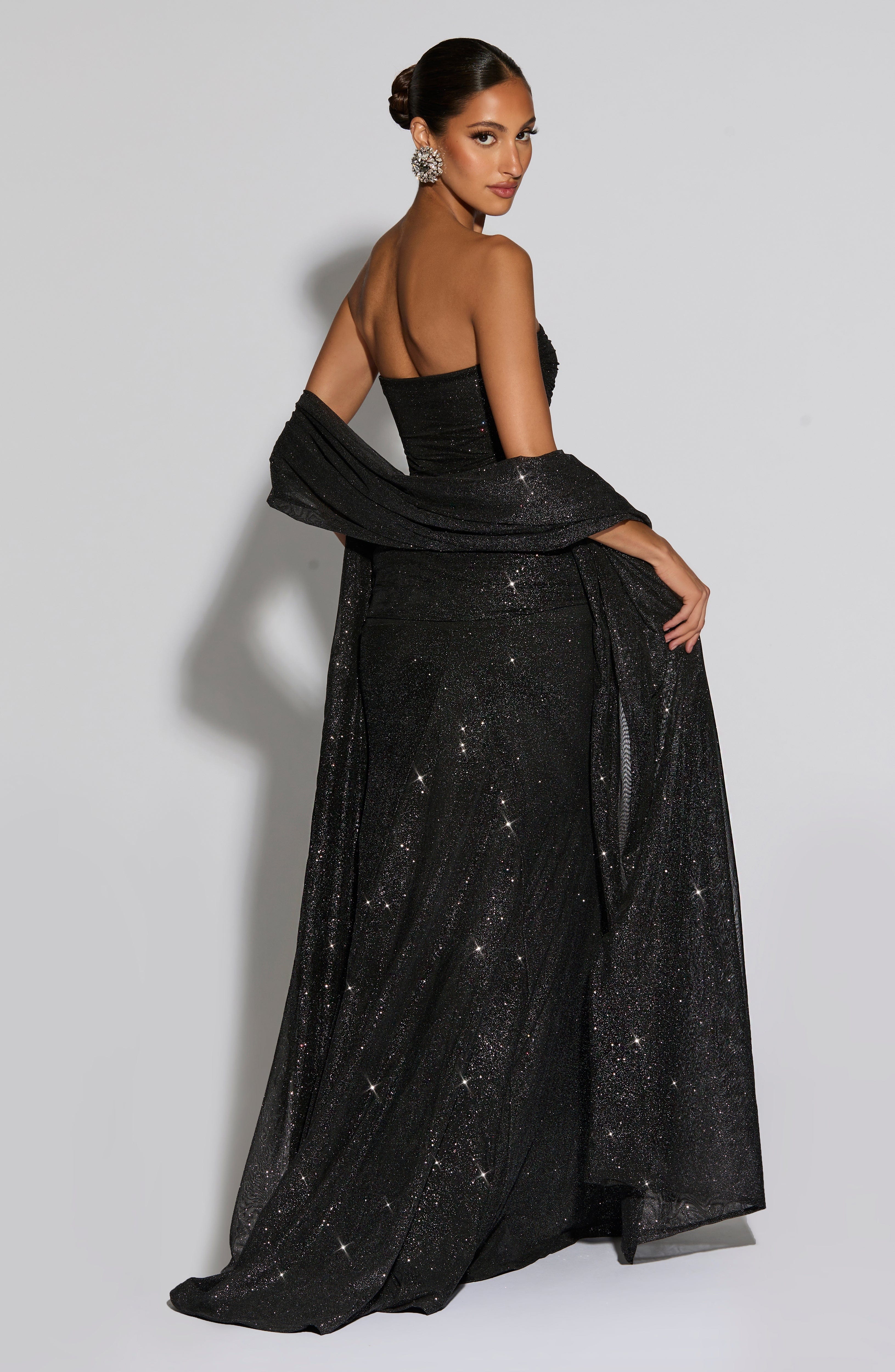 Paula Black Sparkle Maxi Dress