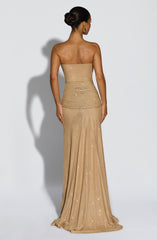 Paula Gold Sparkle Maxi Dress