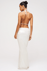 Pearl White Cowl Neck Top