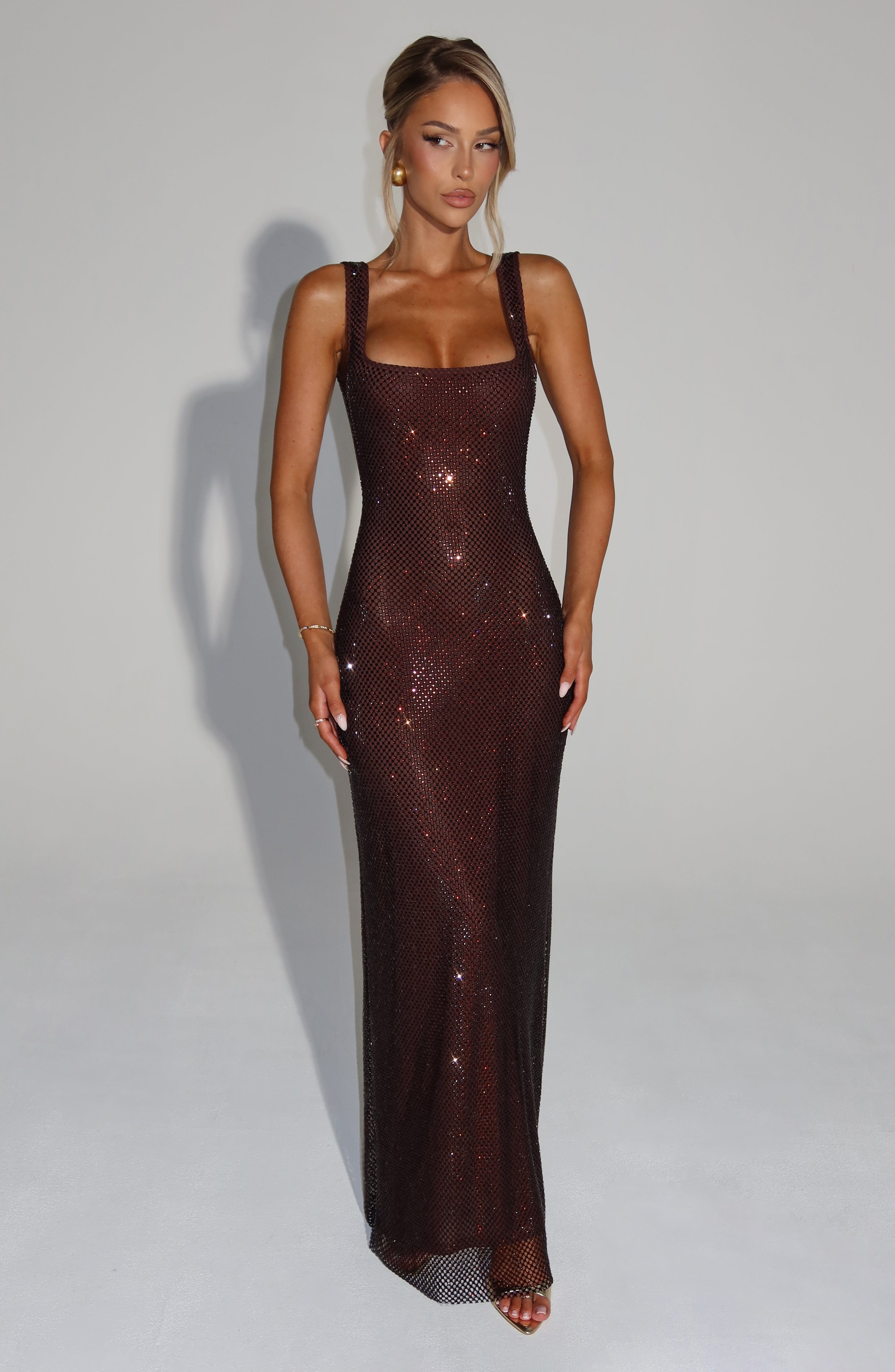 Petra Full-Length Dress - Plum Brown