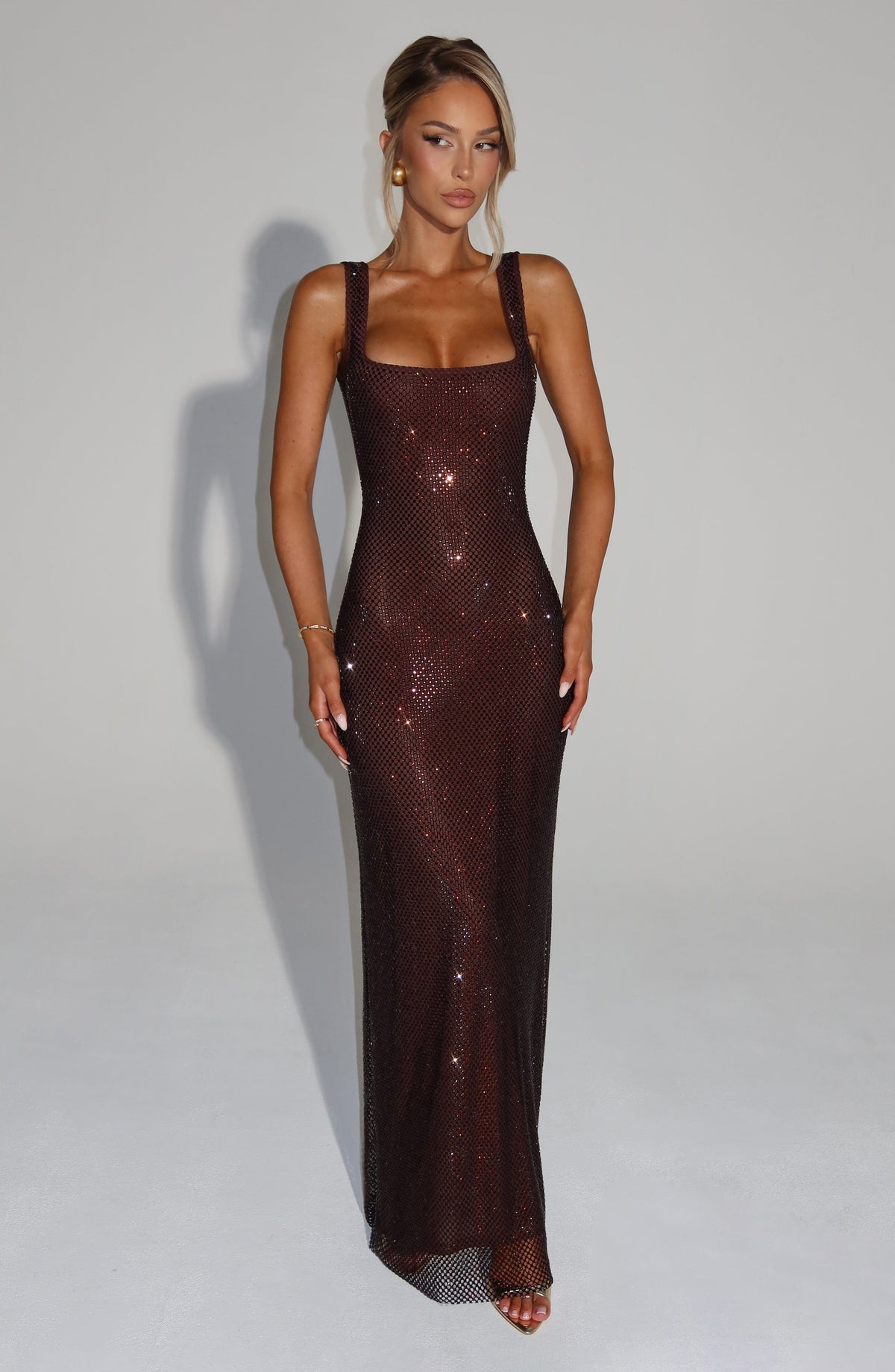 Petra Full-Length Dress - Plum Brown