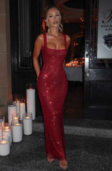Petra Wine Maxi Dress