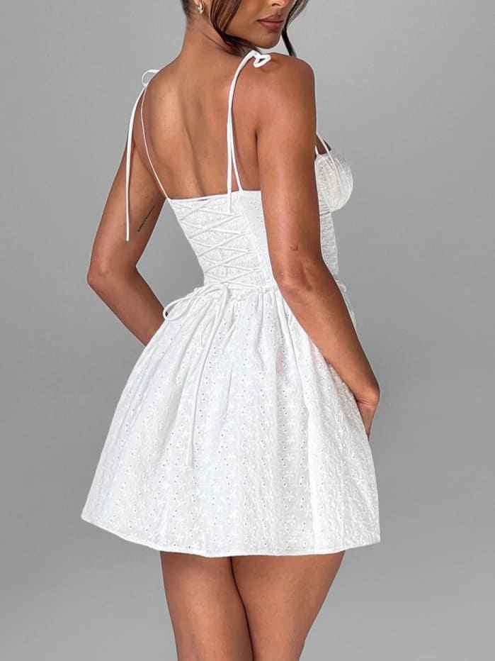 FITTED LACE MINI PARTY SUMMER DRESS
