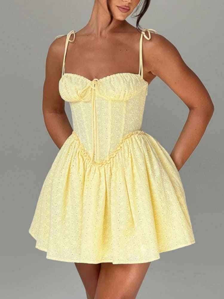 FITTED LACE MINI PARTY SUMMER DRESS