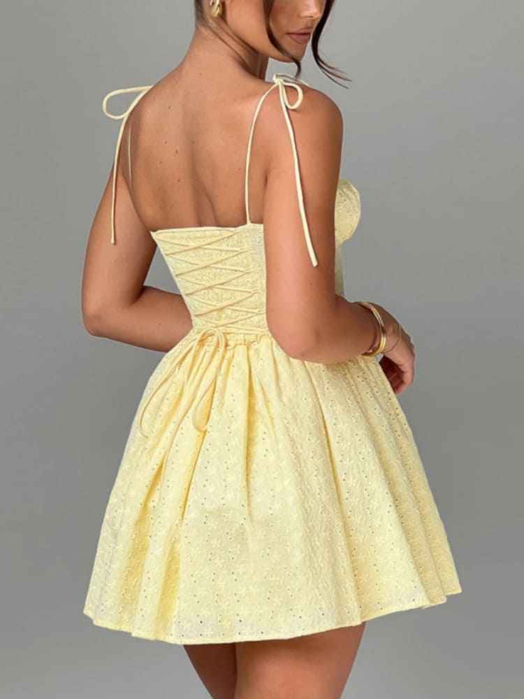 FITTED LACE MINI PARTY SUMMER DRESS