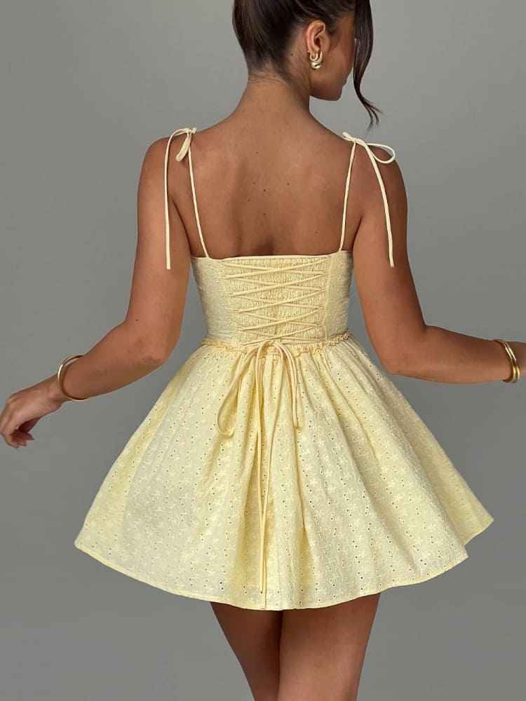 FITTED LACE MINI PARTY SUMMER DRESS