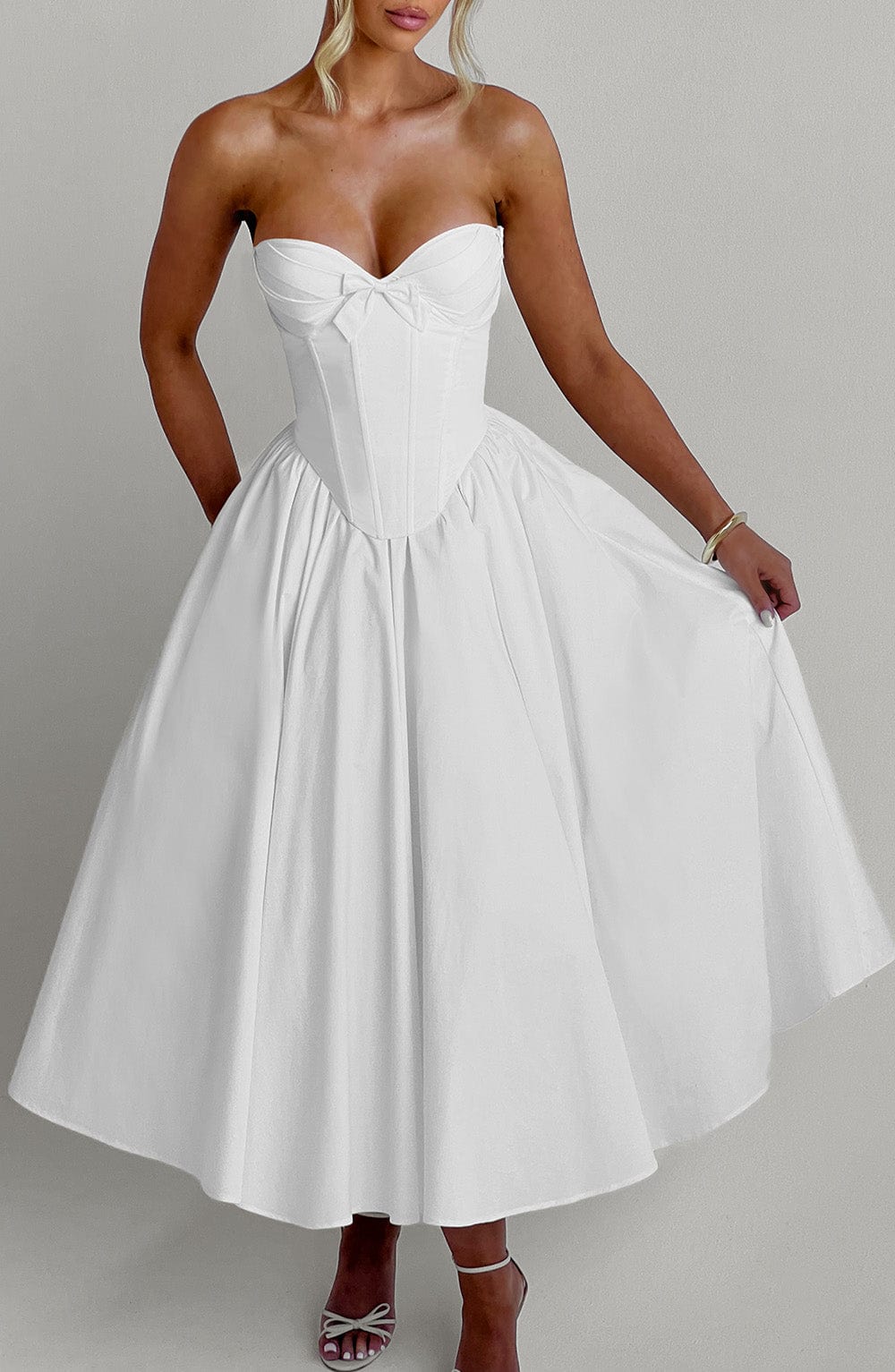 Ivory Prim Midi Dress