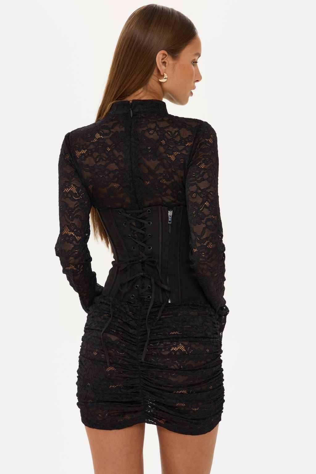 Rebel Noir Lace Corset Mini Dress