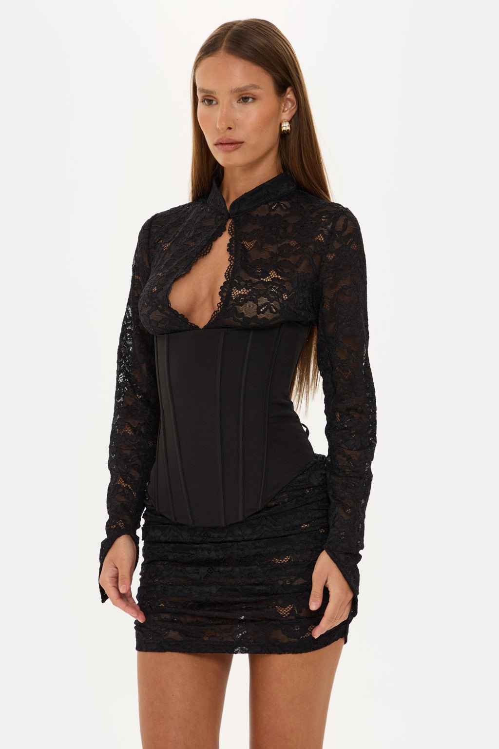 Rebel Noir Lace Corset Mini Dress
