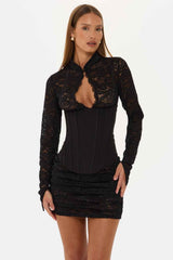 Rebel Noir Lace Corset Mini Dress