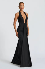 Black Rosetta Maxi Dress