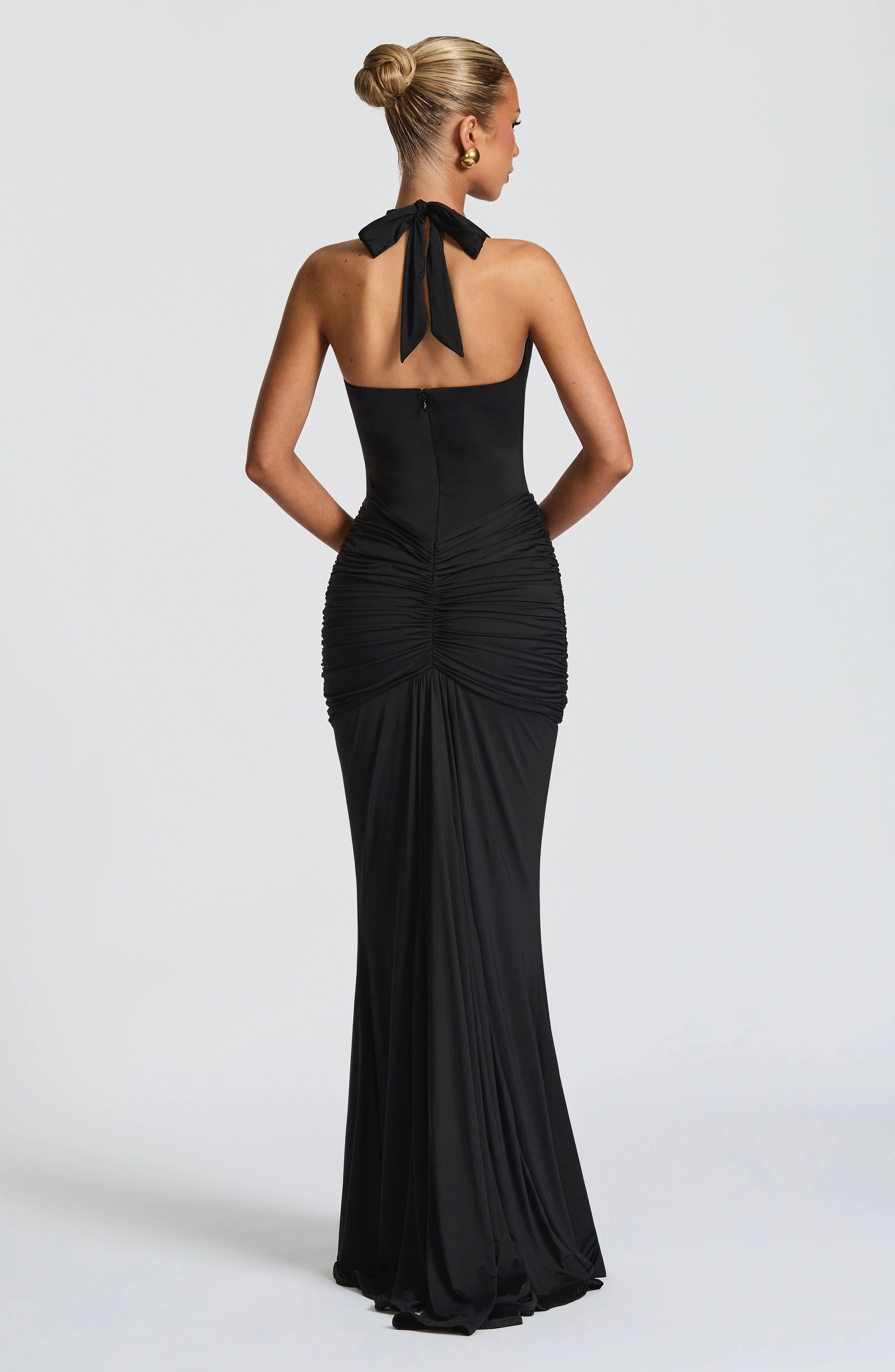 Black Rosetta Maxi Dress