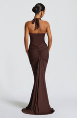 Rosetta Plum Brown Maxi Dress