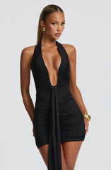 Black Rosetta Mini Dress