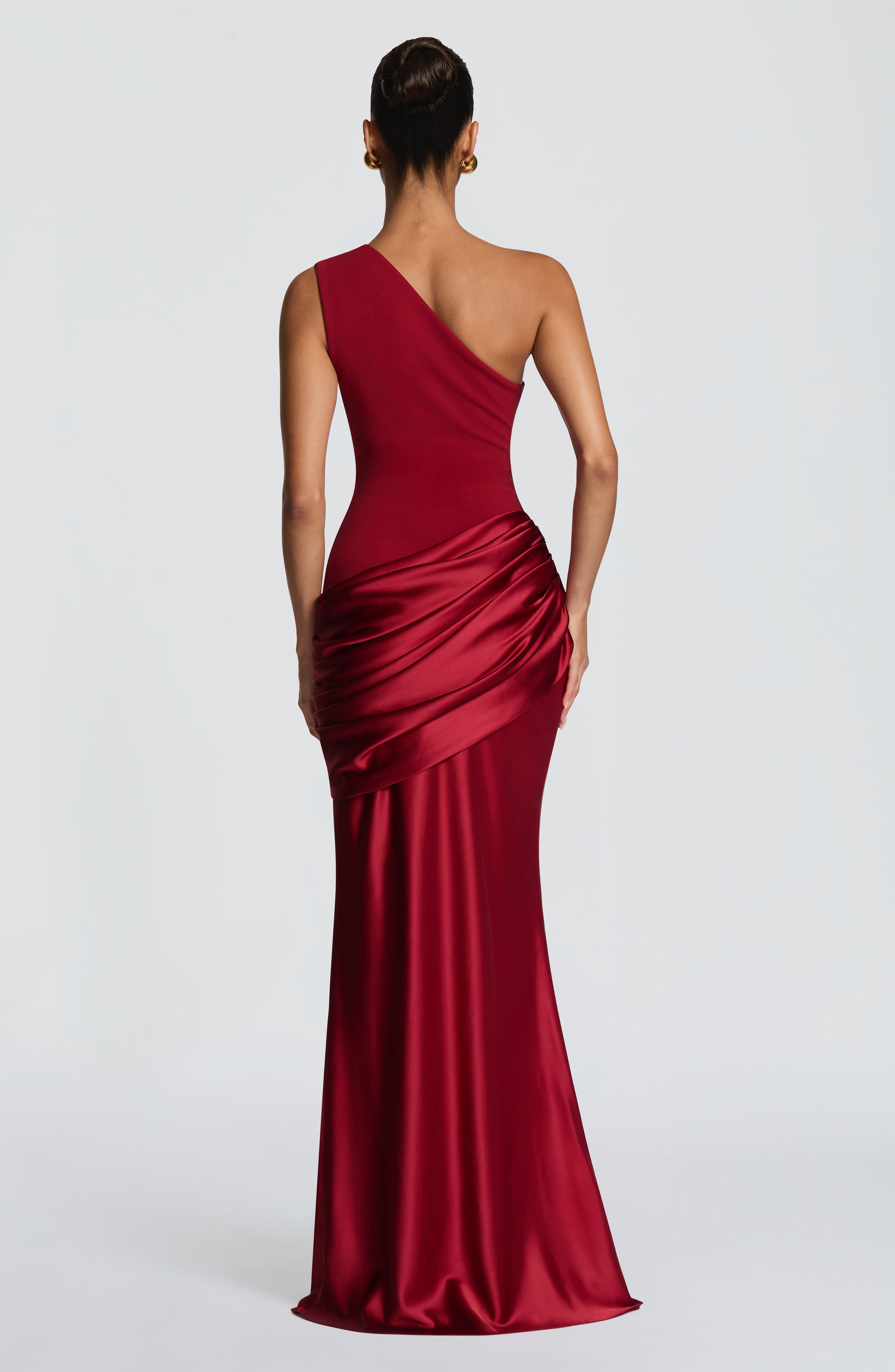 Sadona Maxi Dress - Deep Red Satin Crepe