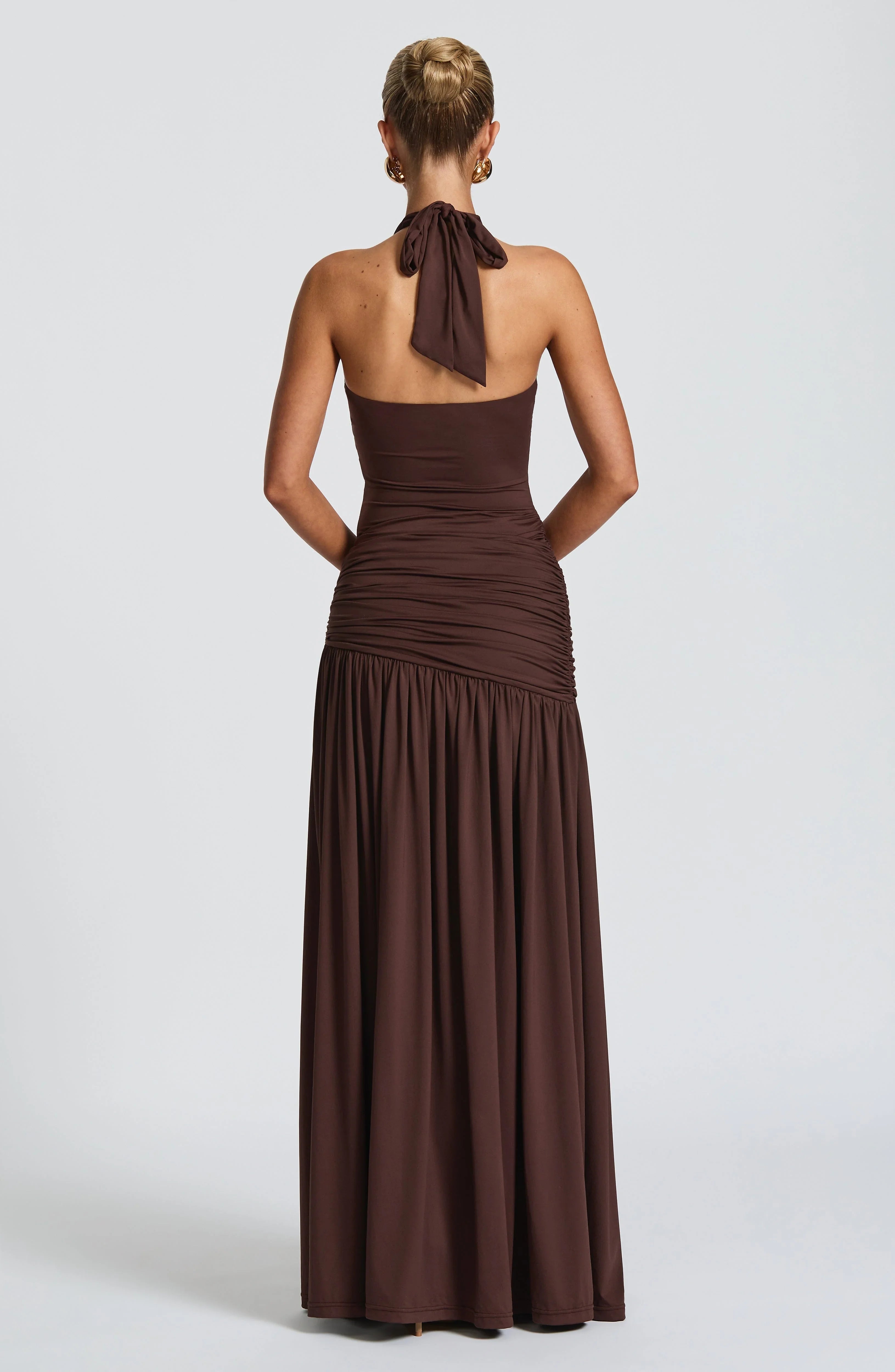 Saira Plum Brown Maxi Skirt