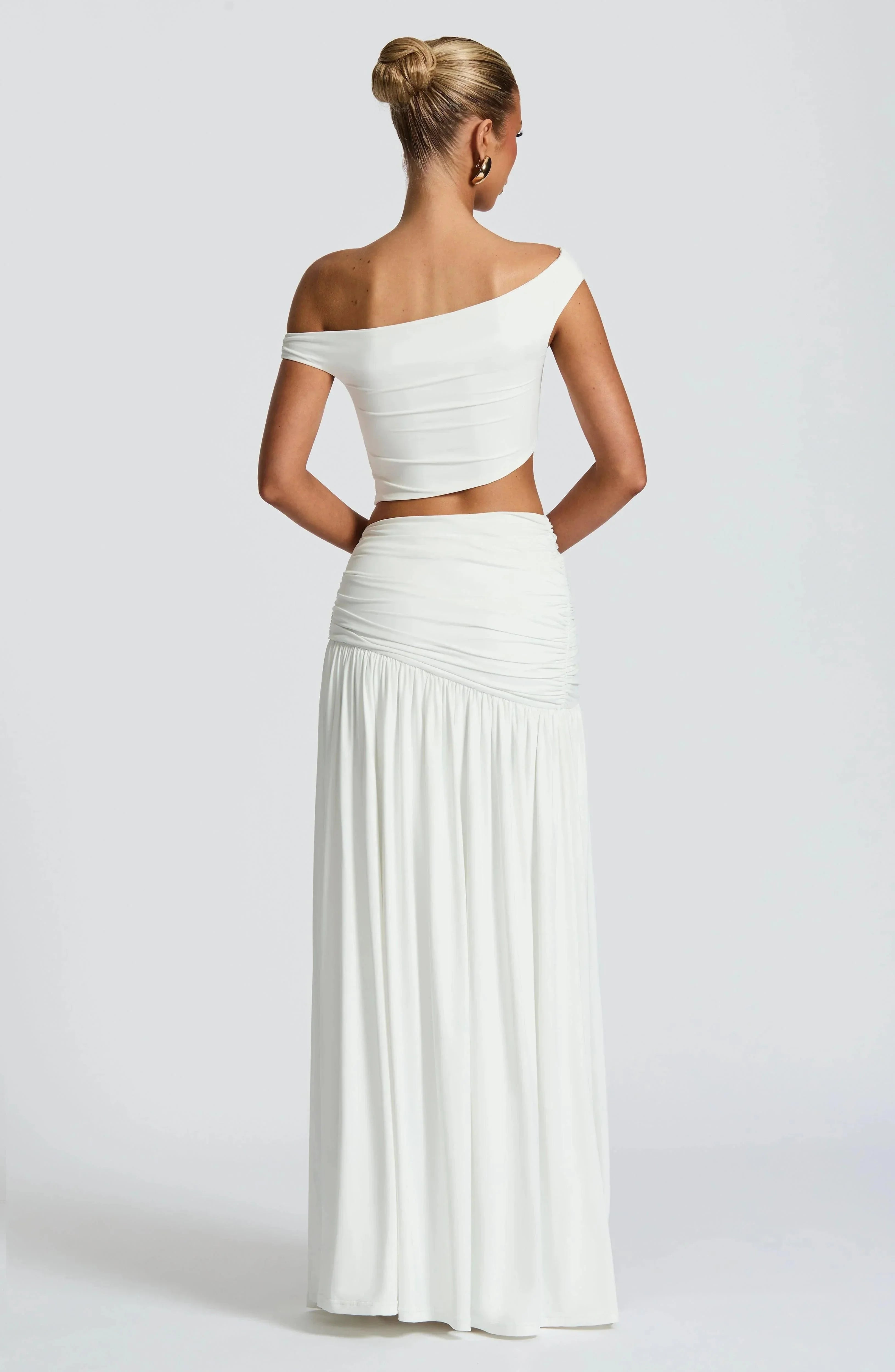Saira Long White Skirt