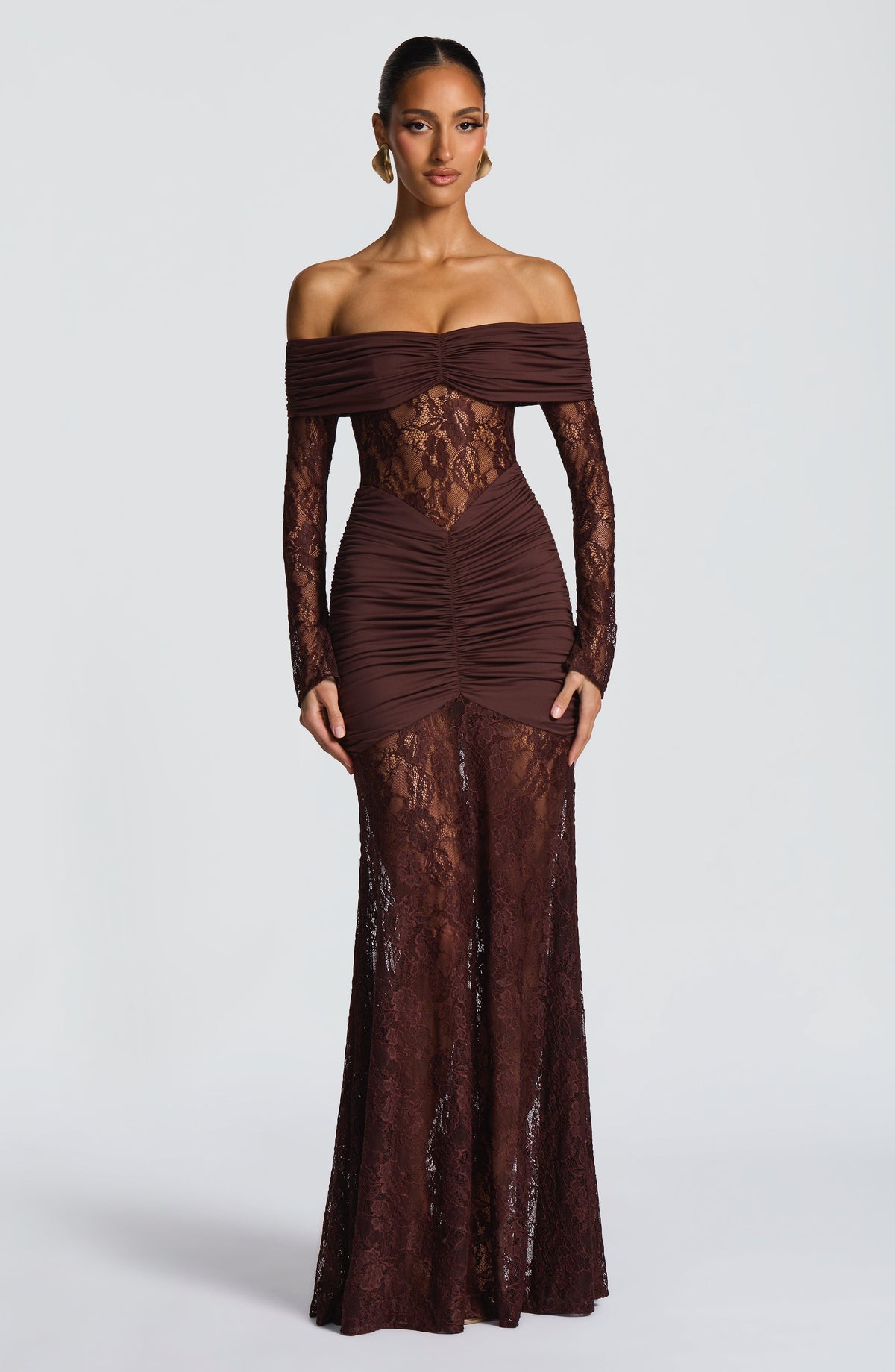Sauline Plum Brown Maxi Dress
