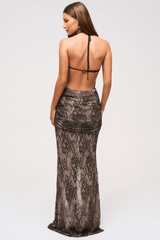 Sierra Buckle Lace Maxi Dress