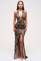 Sierra Buckle Lace Maxi Dress