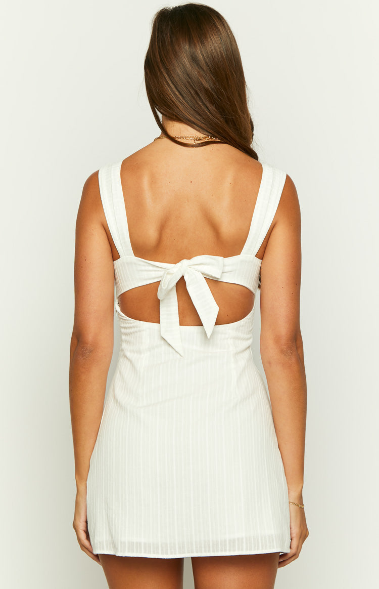 Taylor Lace Square Neck Mini Party Dress - White