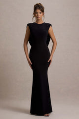 To The Moon Maxi Dress - Black Cowl-Back
