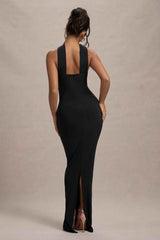 Nobu Maxi Dress - Black Halter Collar