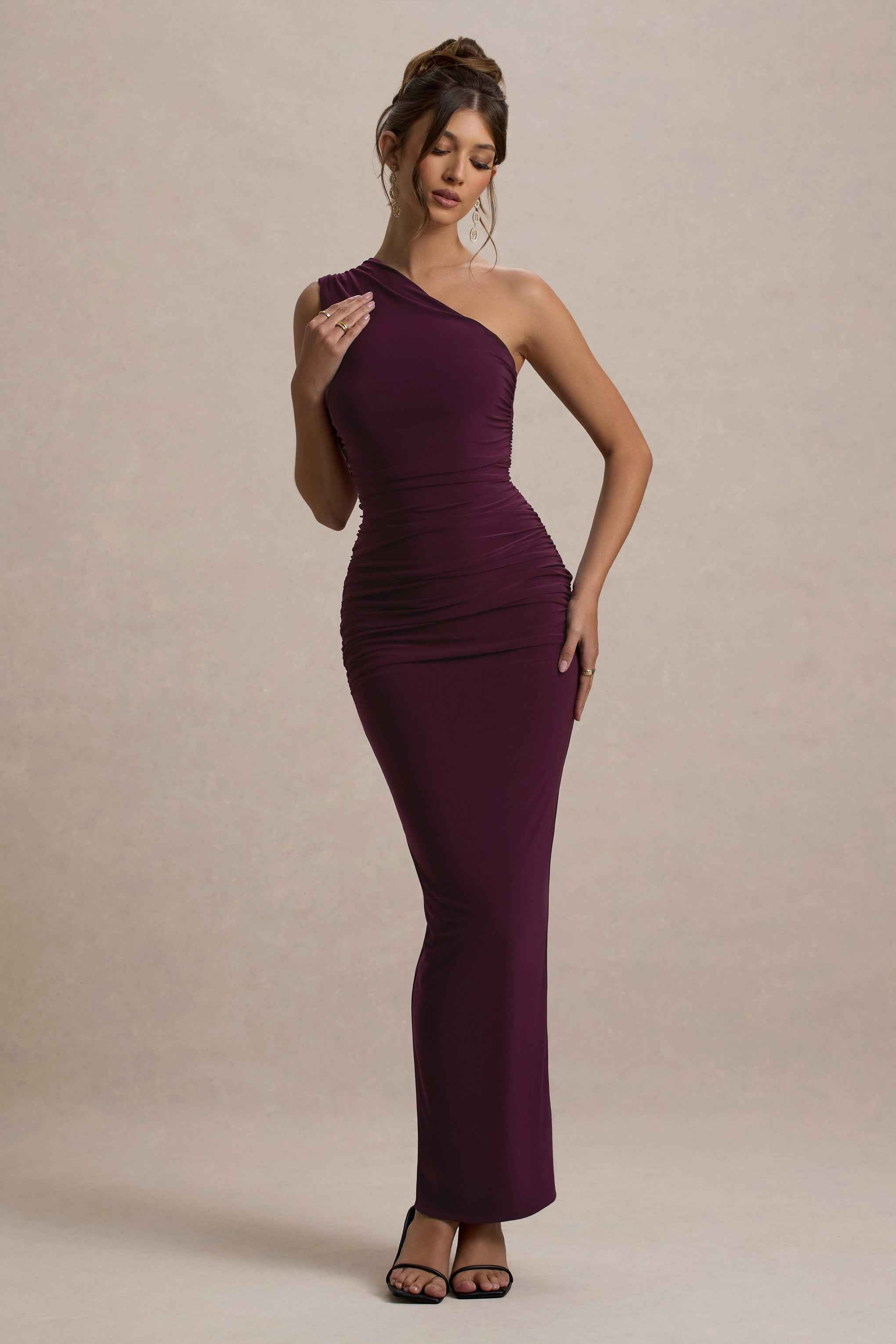 Dalarie Maxi Dress - Port Ruched Asymmetric