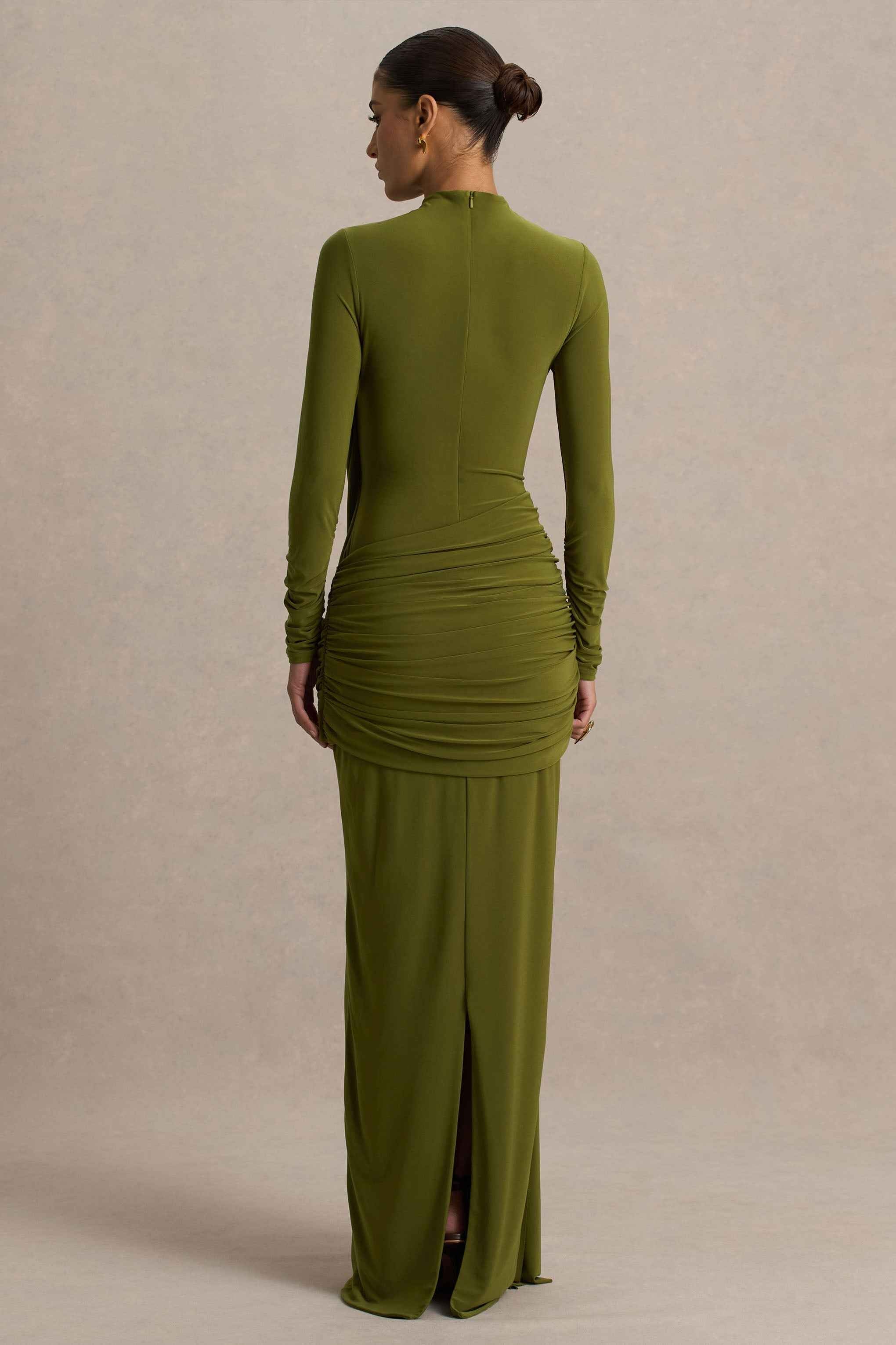 Melissa Maxi Dress - Olive Wrap Draped