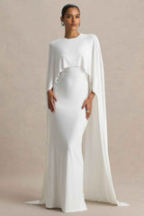 Padma Maxi Dress - White Cape Sleeves