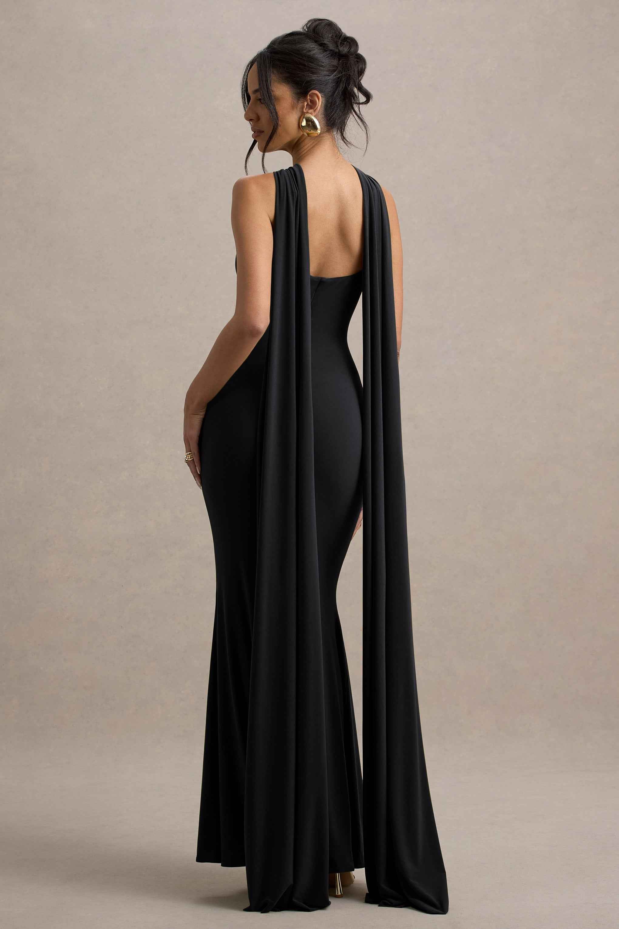 Rhoda Maxi Dress - Black Twist Halter