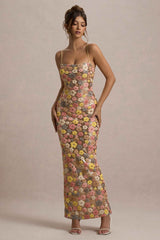 Vitora Maxi Dress - Pastel Floral Sequin