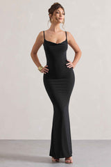 Francoise Maxi Dress - Black Lace Backless
