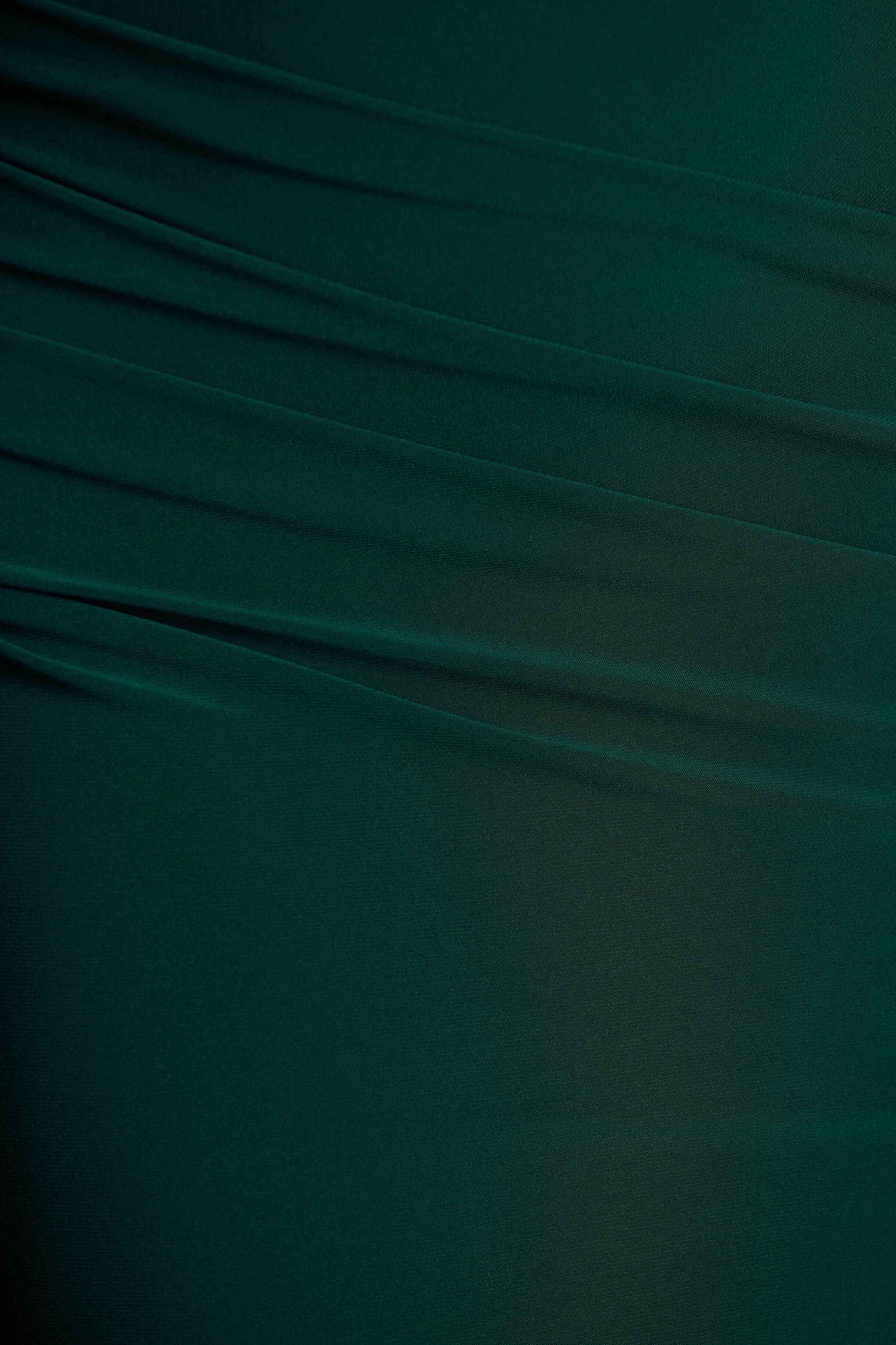 Magdelena Maxi Dress - Bottle Green Asymmetric Cape