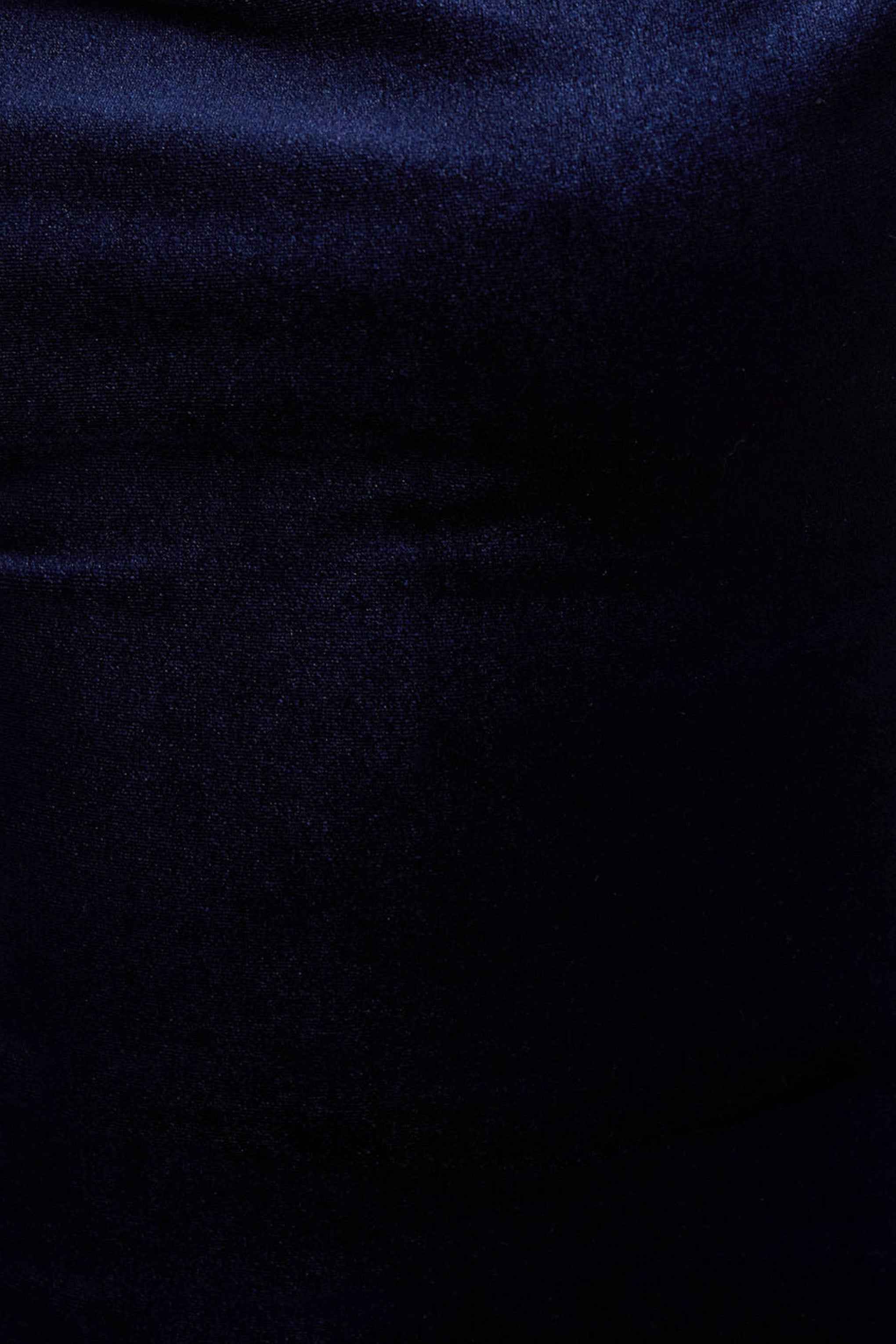 Carella Midi Dress - Navy Velvet Asymmetric