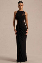 Black Crew-Neck Maxi Dress