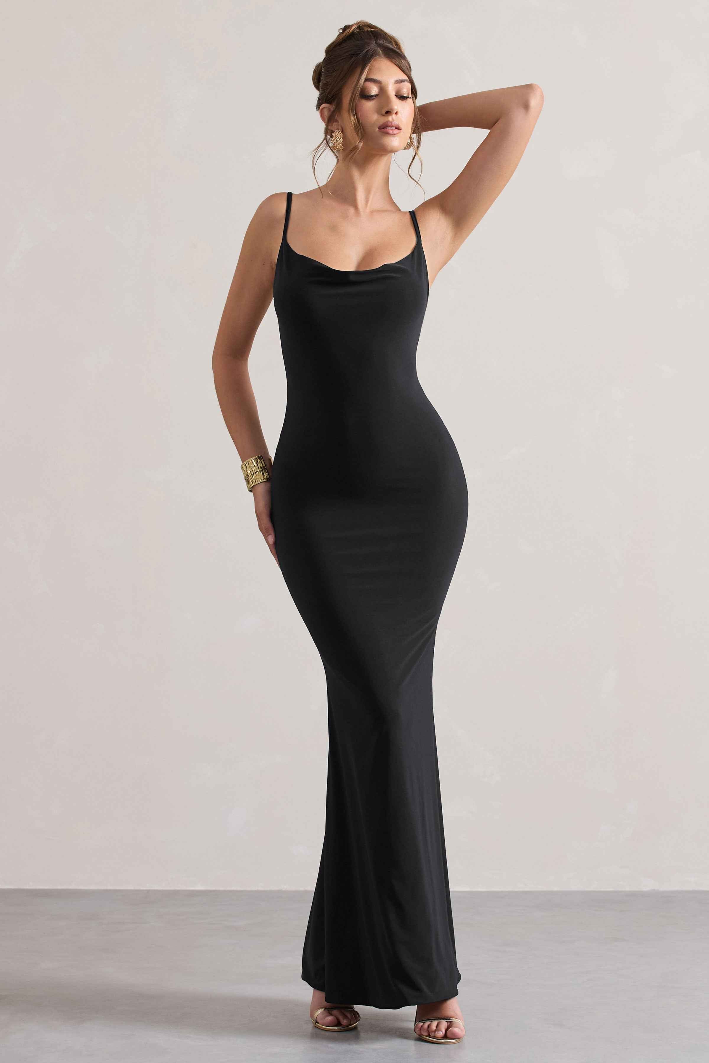 Francoise Maxi Dress - Black Lace Backless