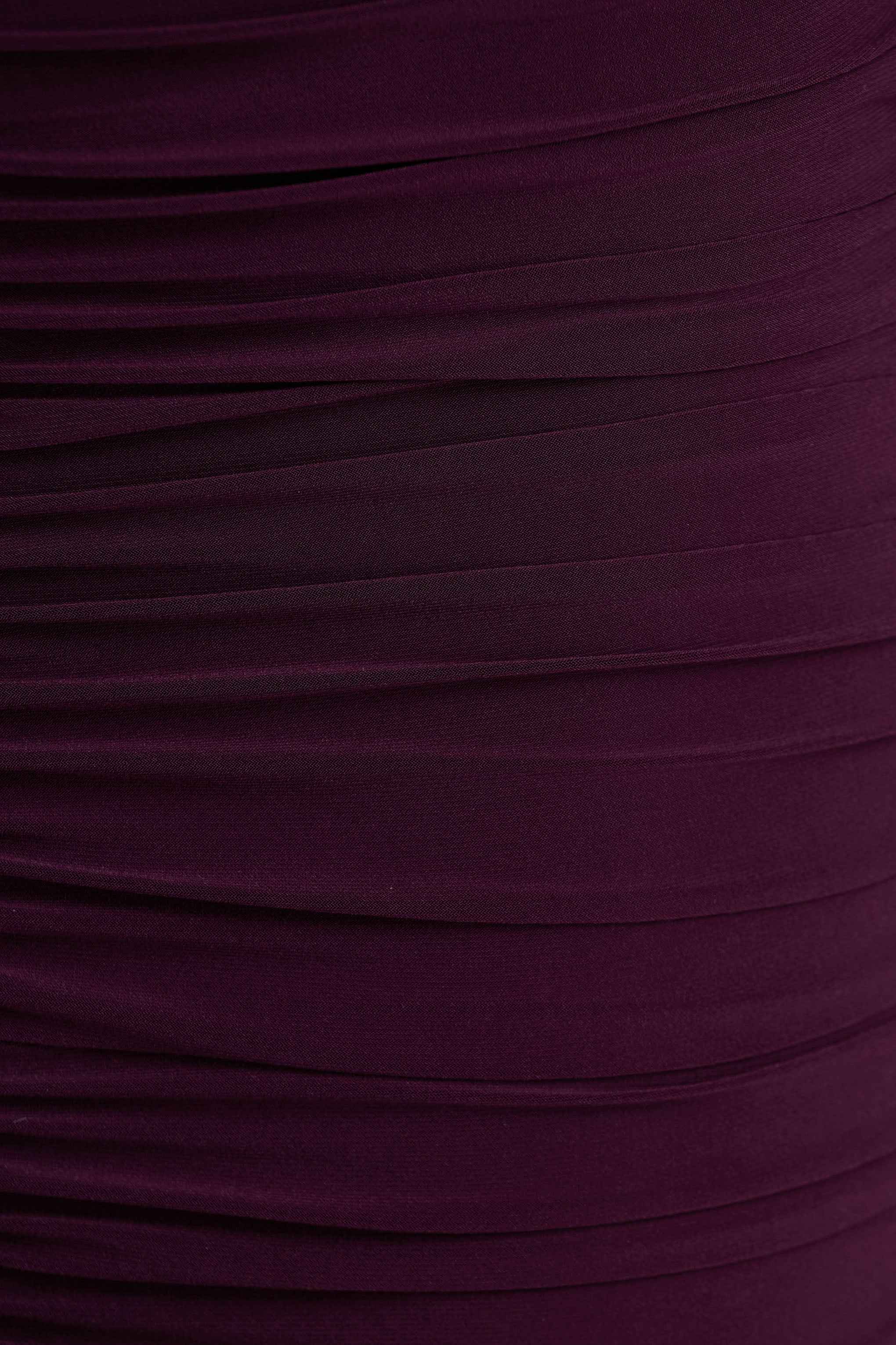 Pasqualina Maxi Dress - Plum Ruched Plunge Neck