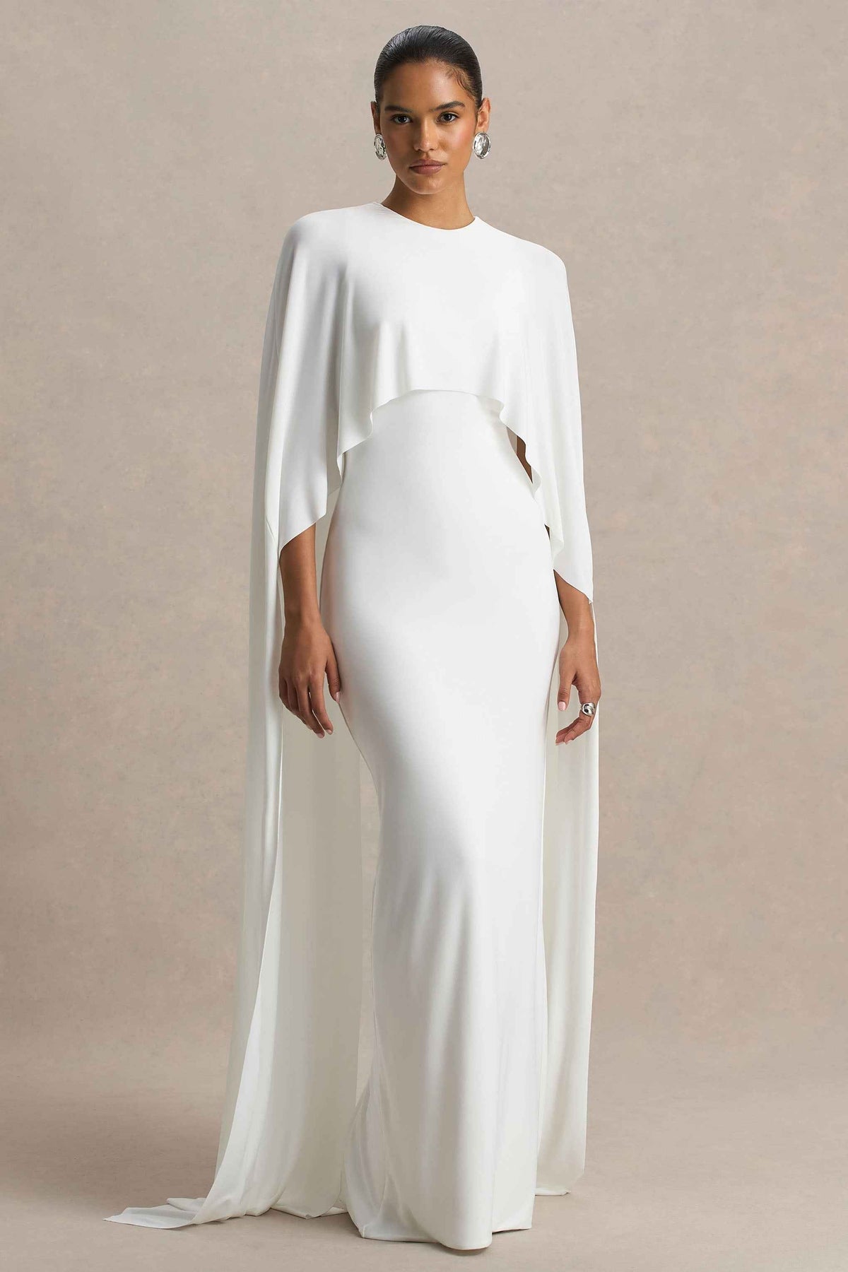 Padma Maxi Dress - White Cape Sleeves