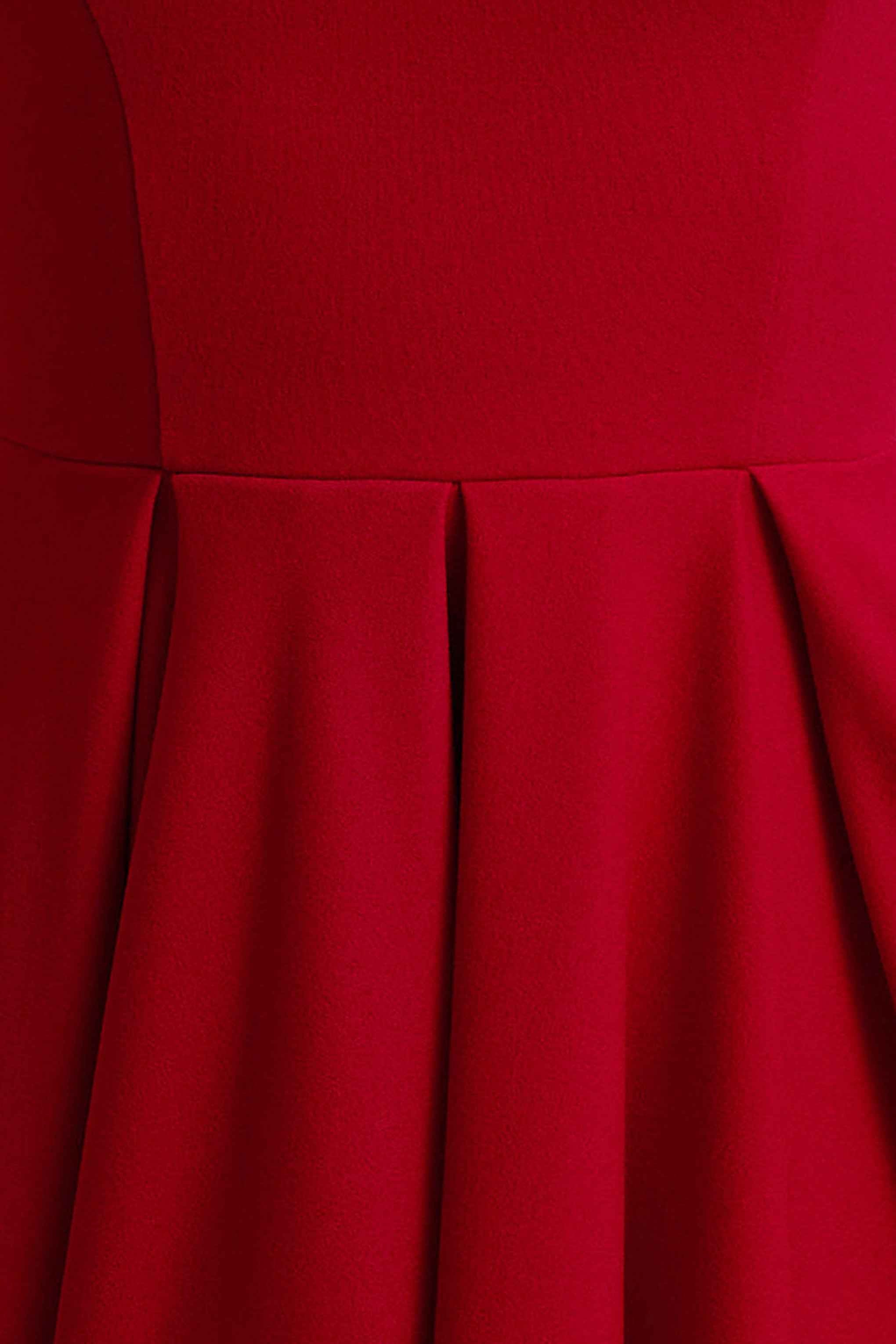 Parina Midi Dress - Red Strappy Pleated