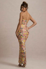Vitora Maxi Dress - Pastel Floral Sequin