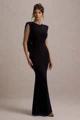 To The Moon Maxi Dress - Black Cowl-Back