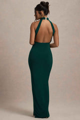 Khari Maxi Dress - Bottle Green Twist Drape