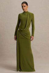 Melissa Maxi Dress - Olive Wrap Draped