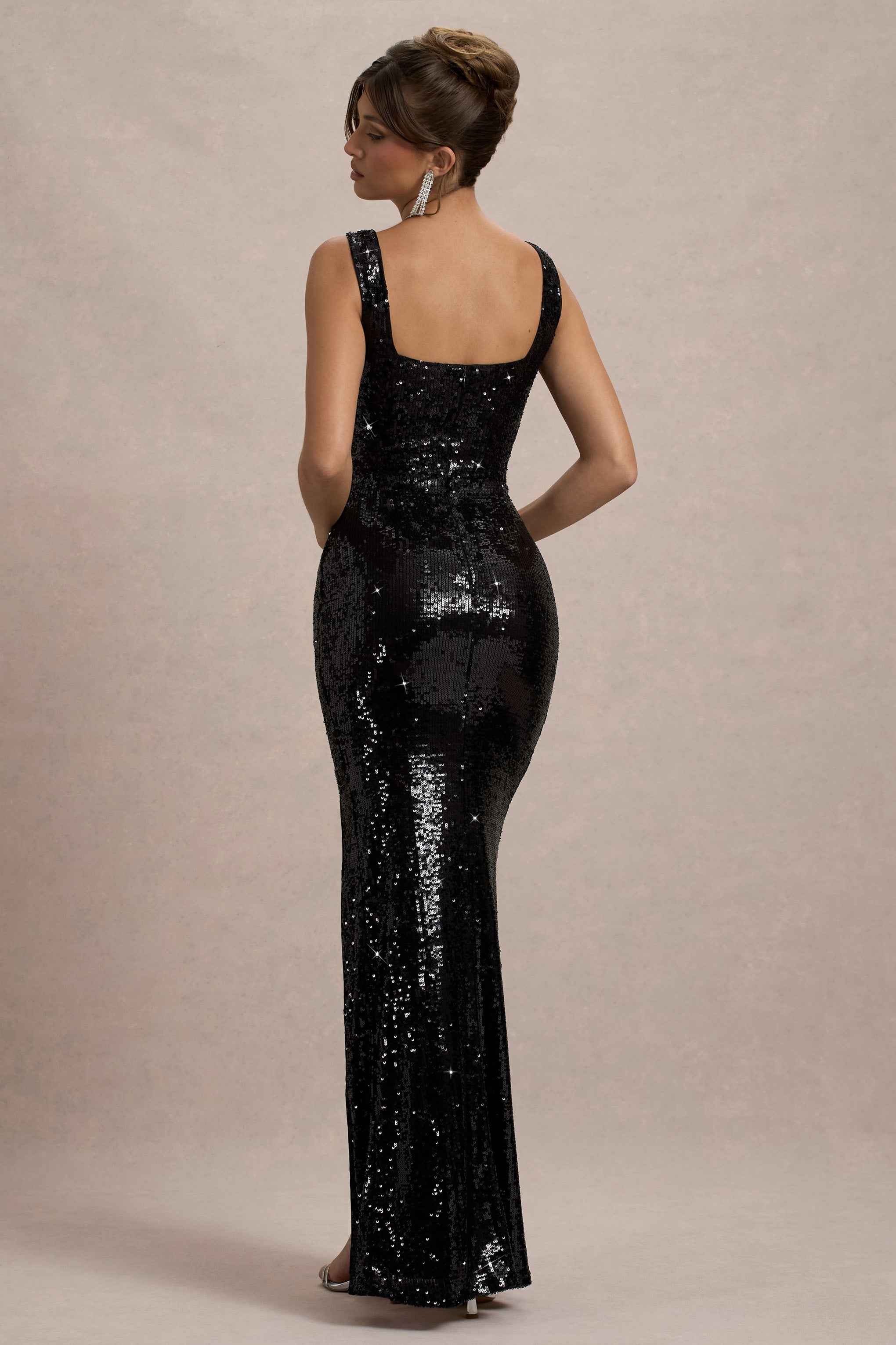 High Life Maxi Dress - Black Sequin
