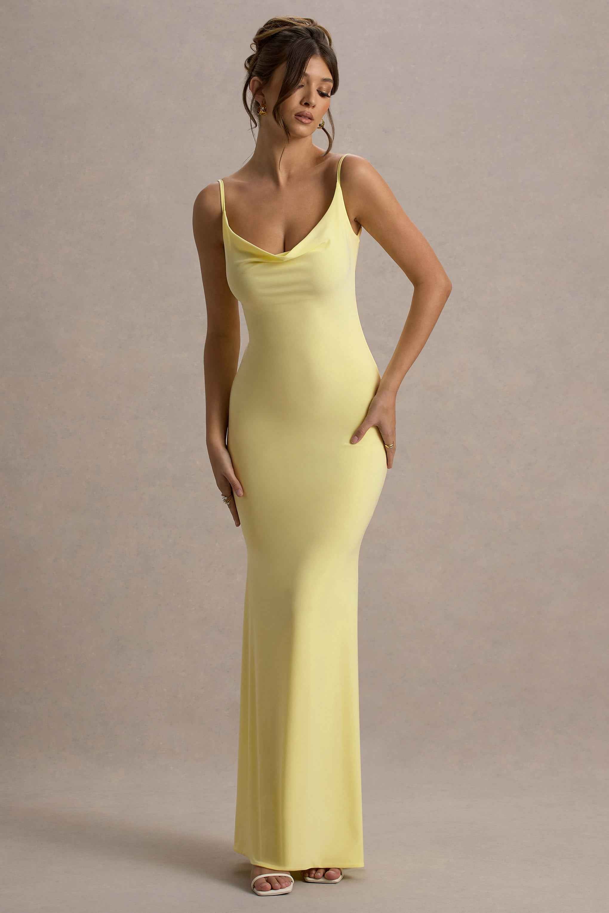 Francoise Maxi Dress - Lemon Lace Backless