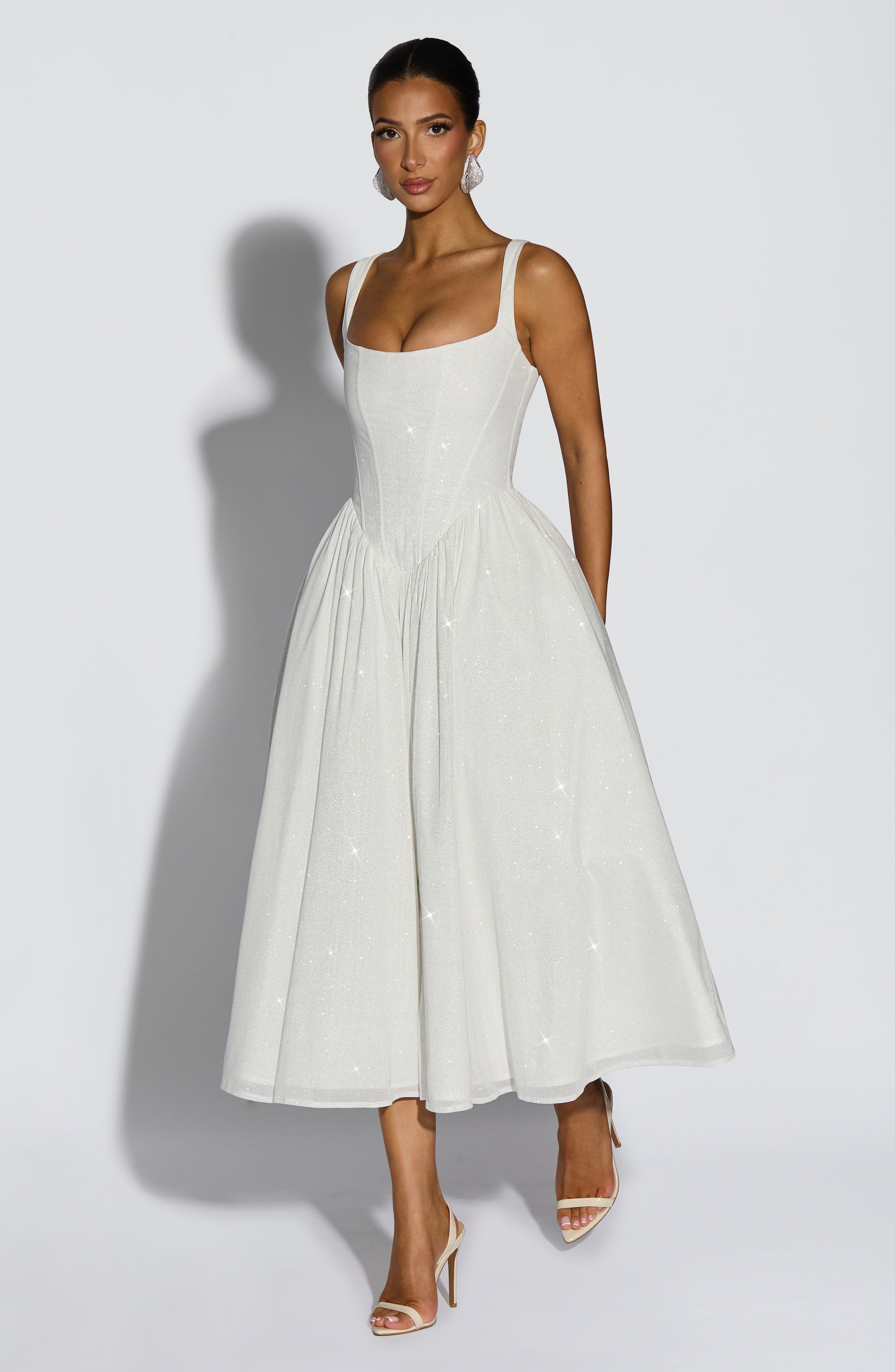 Ivory Sparkle Vivienne Midi Dress