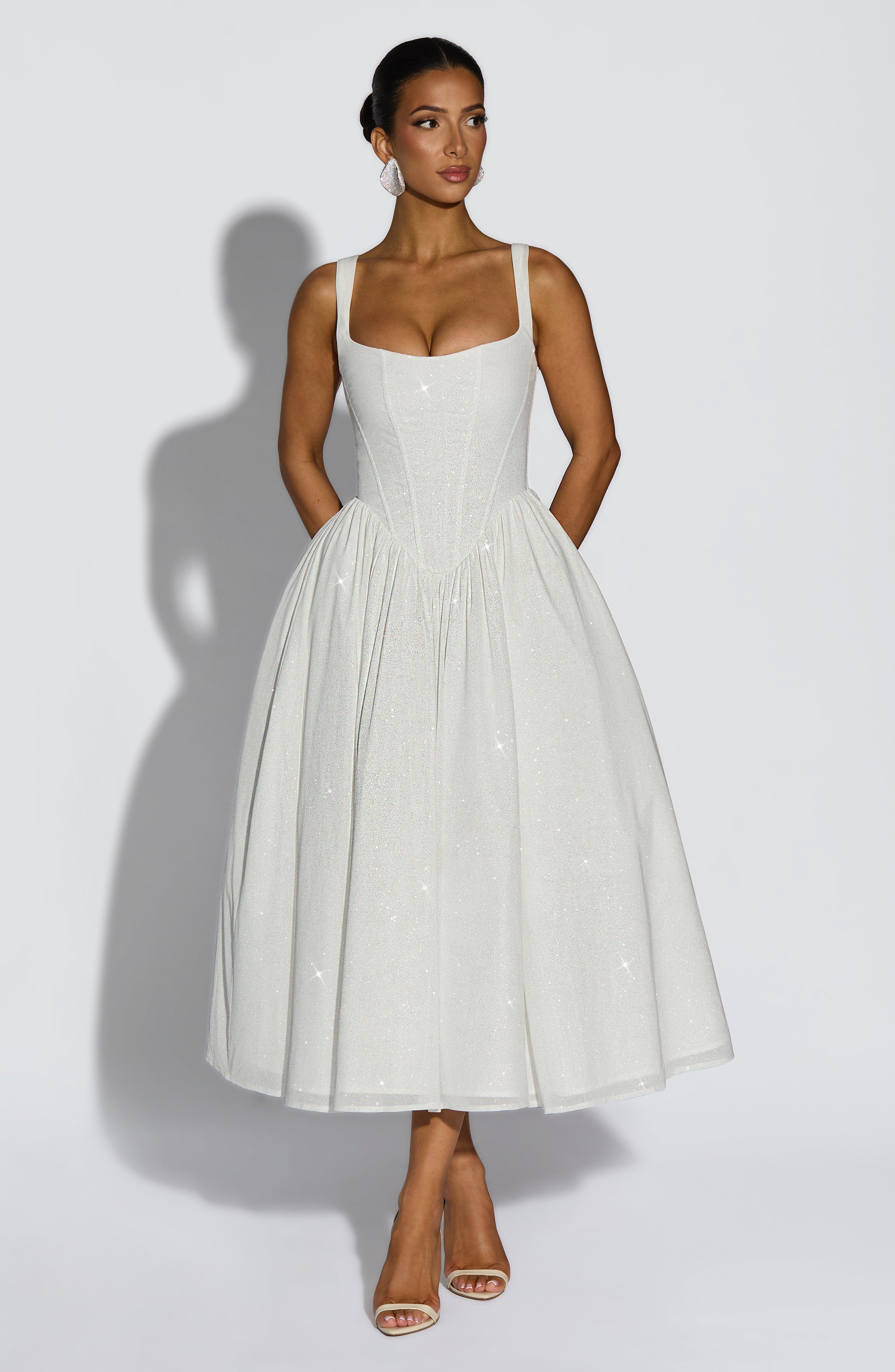 Ivory Sparkle Vivienne Midi Dress